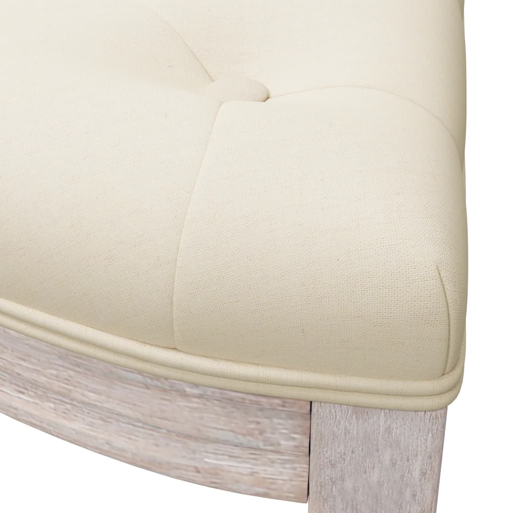 Bench Beige 110.5x45x49 cm linen