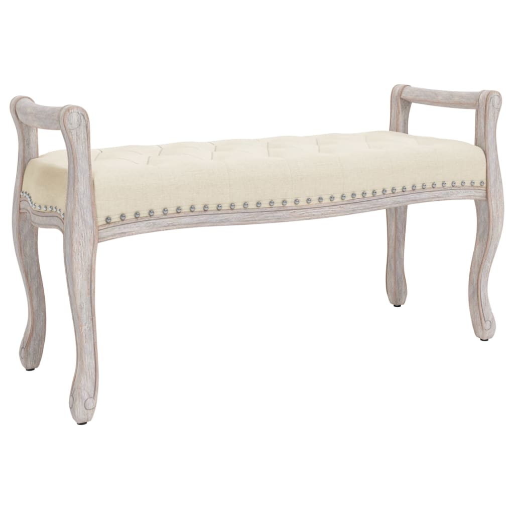 Bench Beige 110x45x60 cm linen