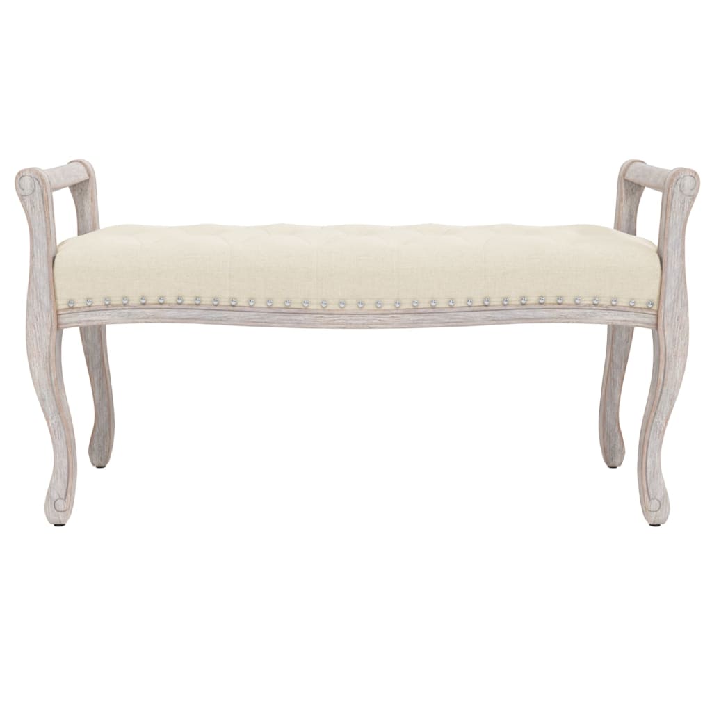 Bench Beige 110x45x60 cm linen