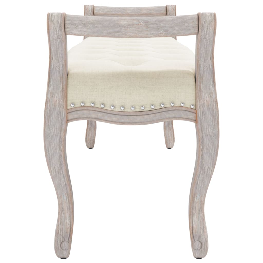 Bench Beige 110x45x60 cm linen