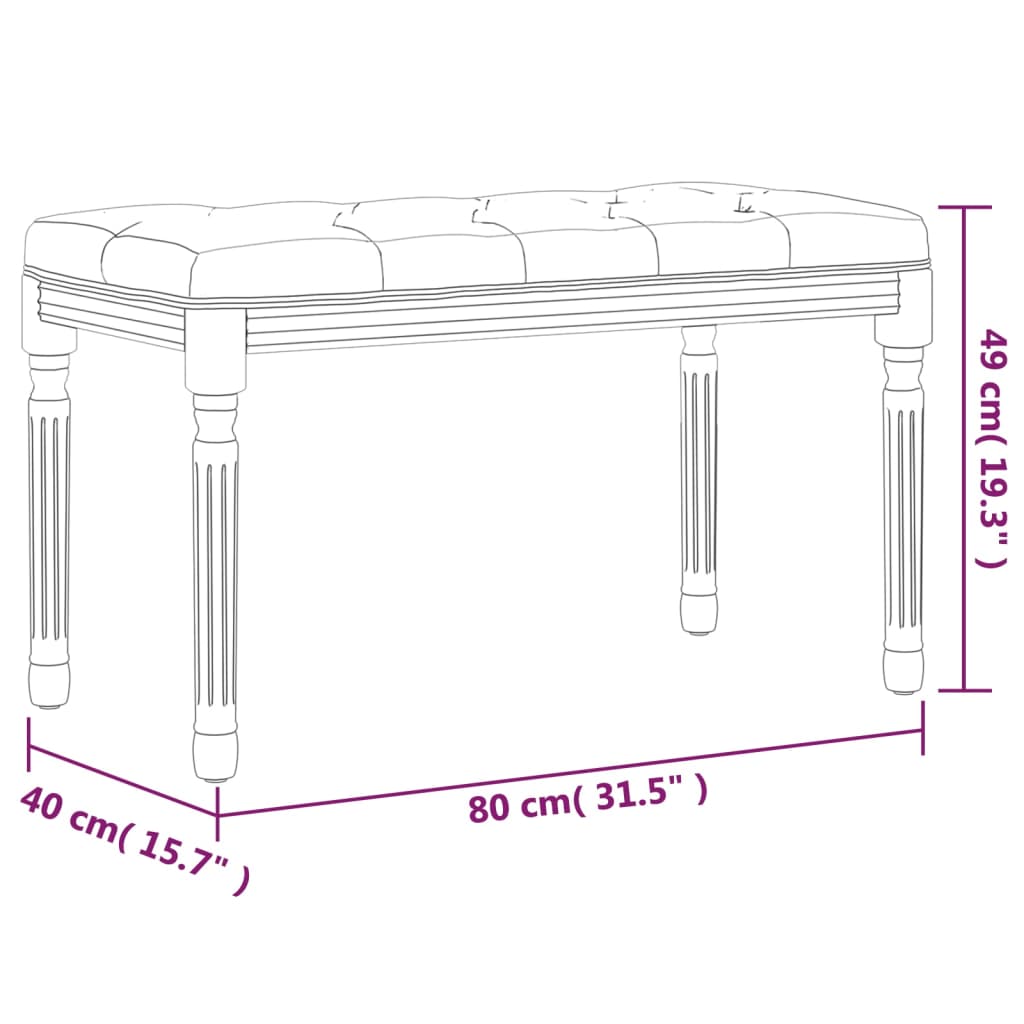 Bench Beige 80x40x49 cm Linen