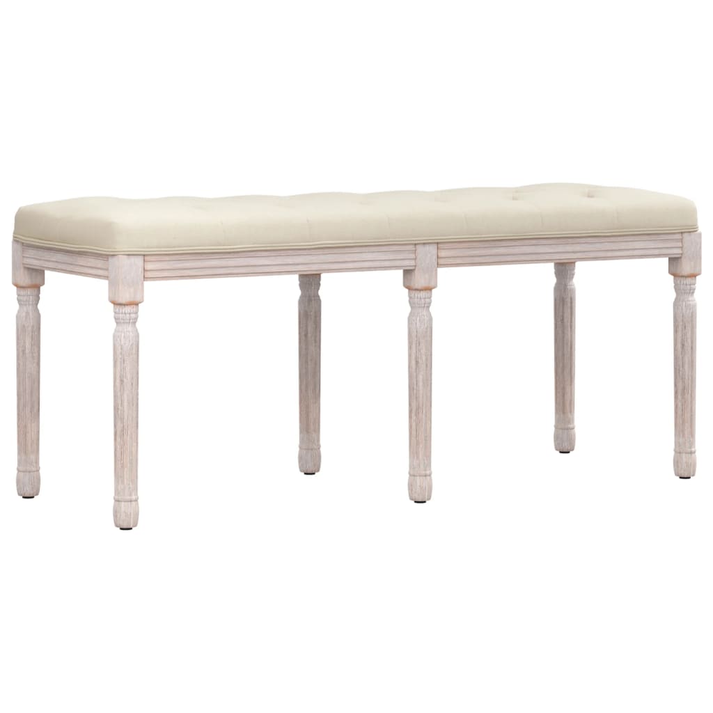 Bench Beige 110x40x49 cm linen