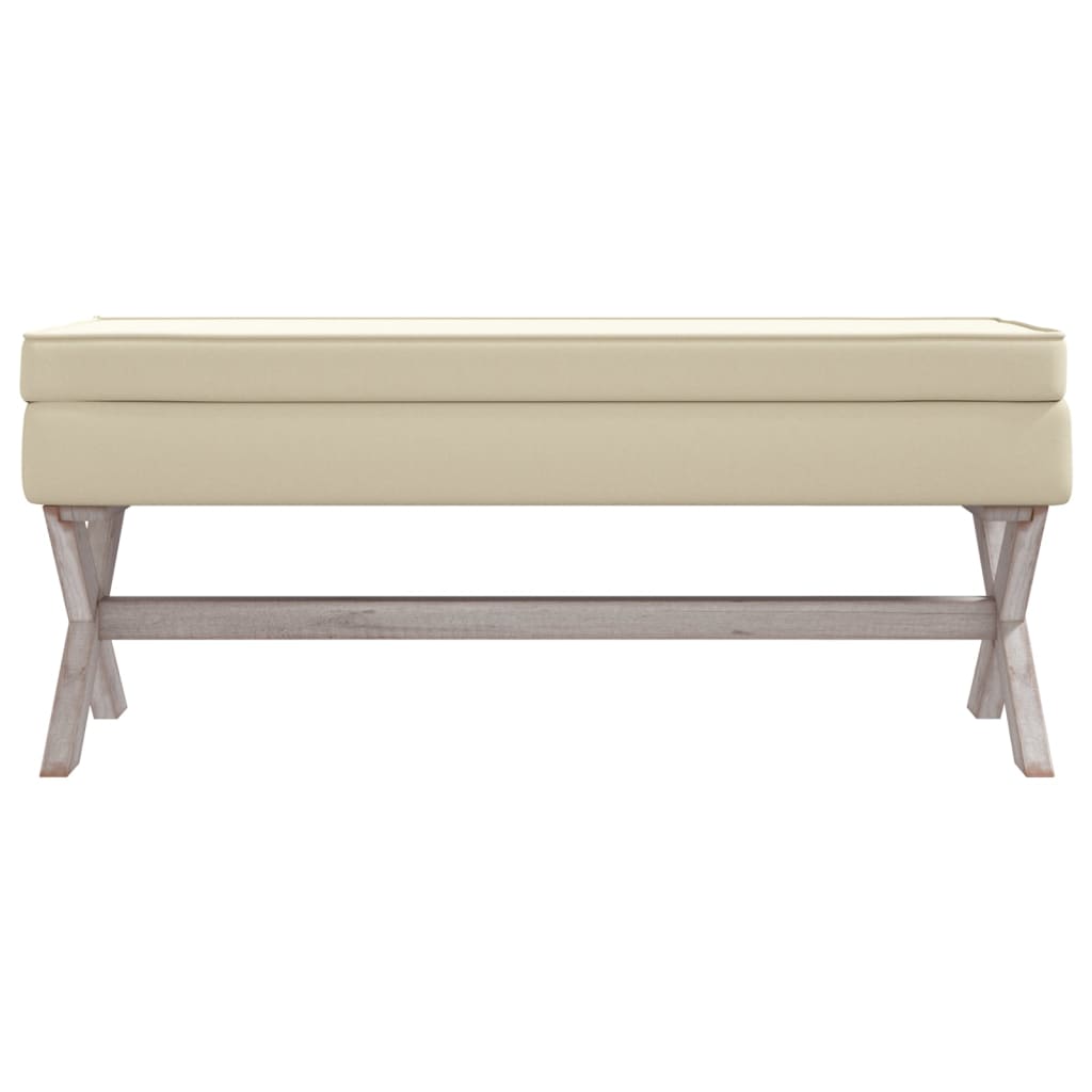 Storage Stool Beige 110x45x49 cm linen