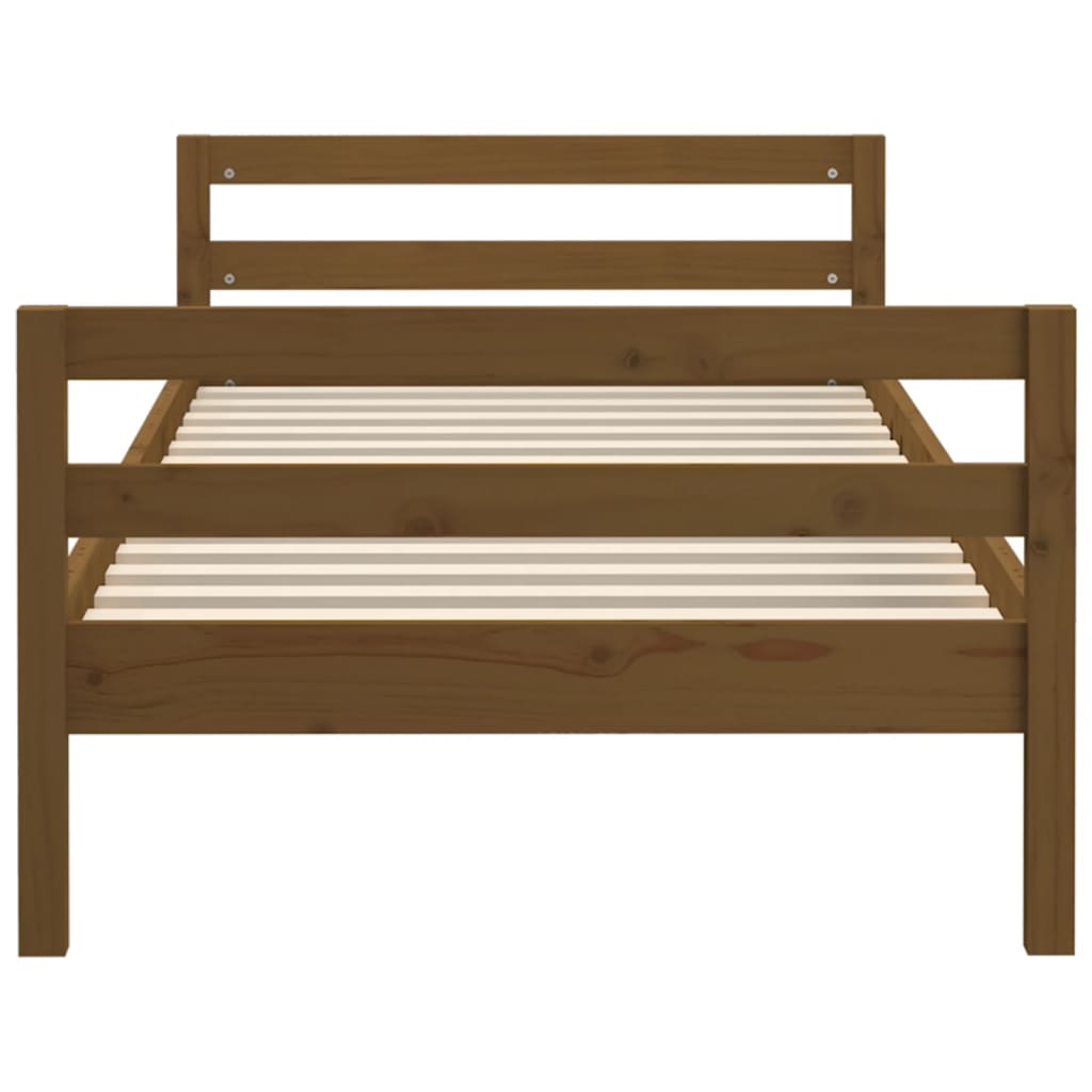 Bed Frame Honey Brown 92x187 cm Single Size Solid Wood Pine