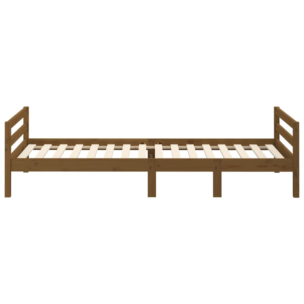 Bed Frame Honey Brown 92x187 cm Single Size Solid Wood Pine