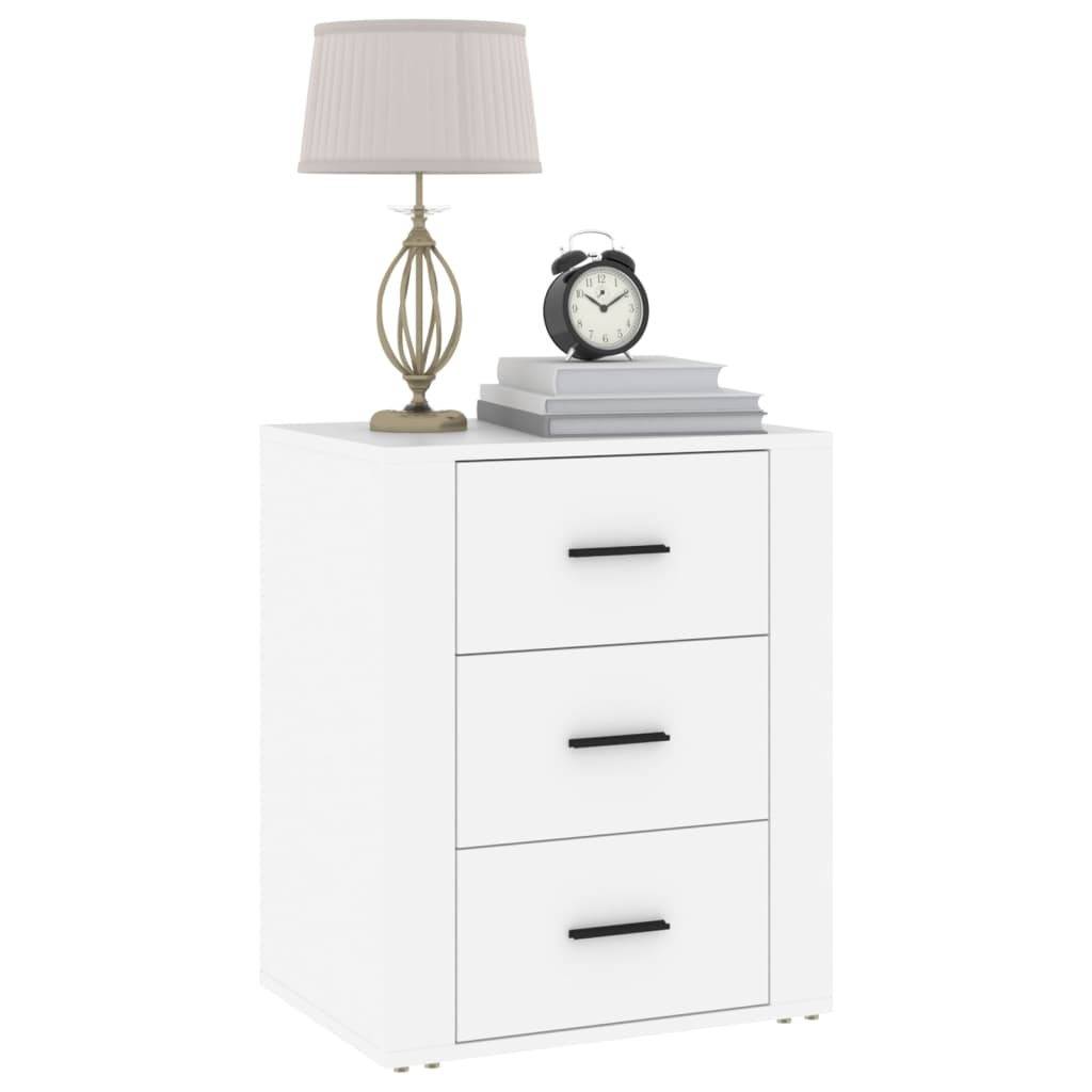 Bedside Cabinet White 50x36x60 cm Engineered Wood