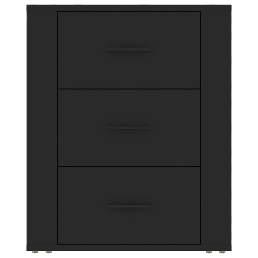 Bedside Cabinet Black 50x36x60 cm Engineered Wood