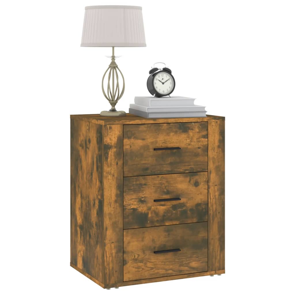 Bedside Cabinet Smoked Oak 50x36x60 cm Engineered Wood