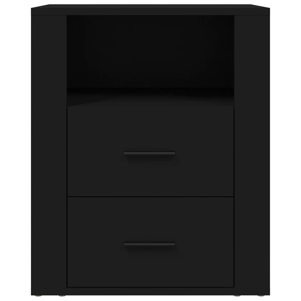 Bedside Cabinet Black 50x36x60 cm Engineered Wood