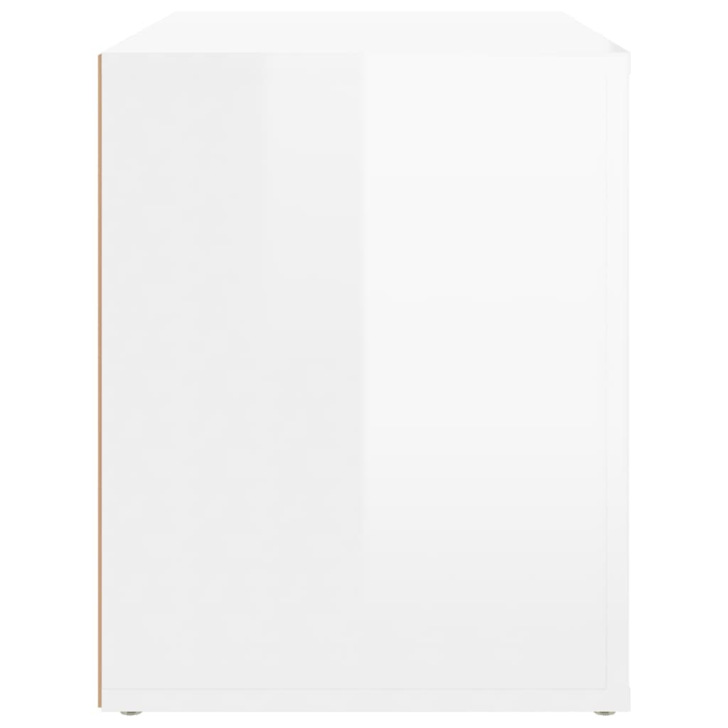 Bedside Cabinet High Gloss White 60x36x45 cm Engineered Wood