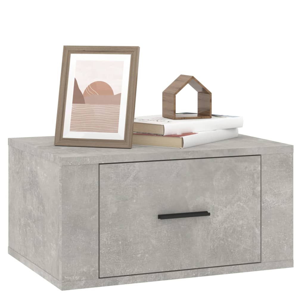 Wall-mounted Bedside Cabinet Concrete Grey 50x36x25 cm