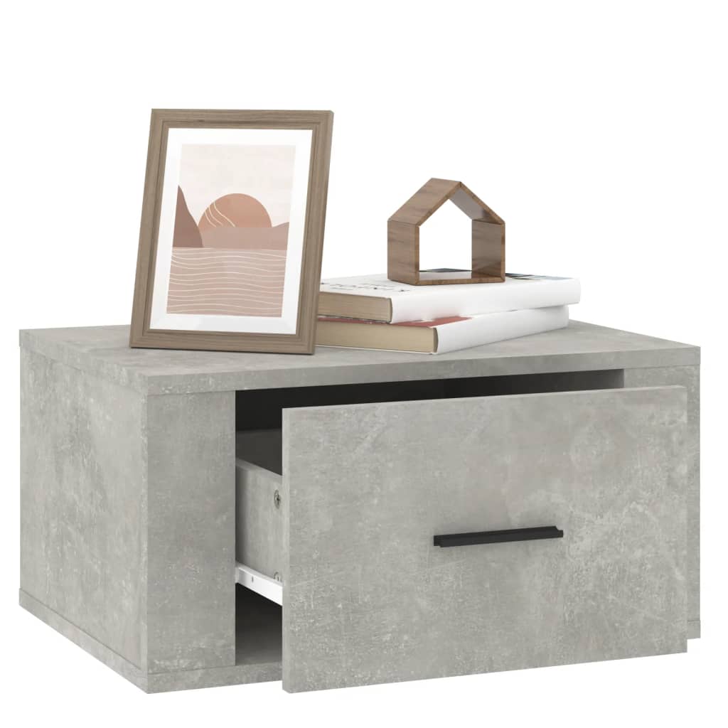 Wall-mounted Bedside Cabinet Concrete Grey 50x36x25 cm