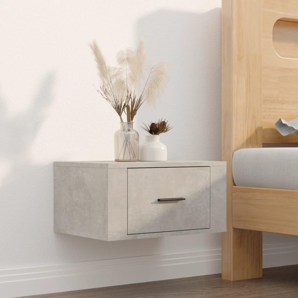 Wall-mounted Bedside Cabinet Concrete Grey 50x36x25 cm