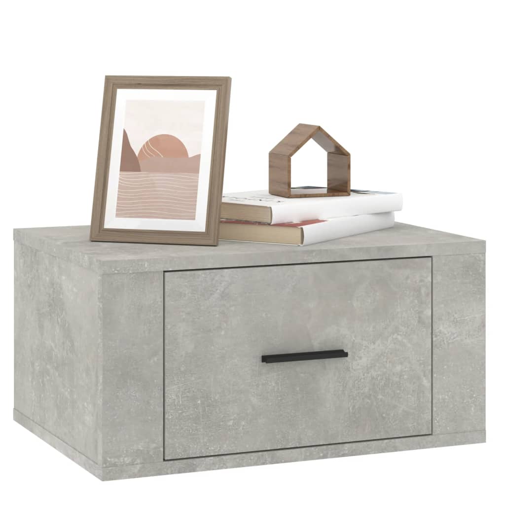 Wall-mounted Bedside Cabinets 2 pcs Concrete Grey 50x36x25 cm