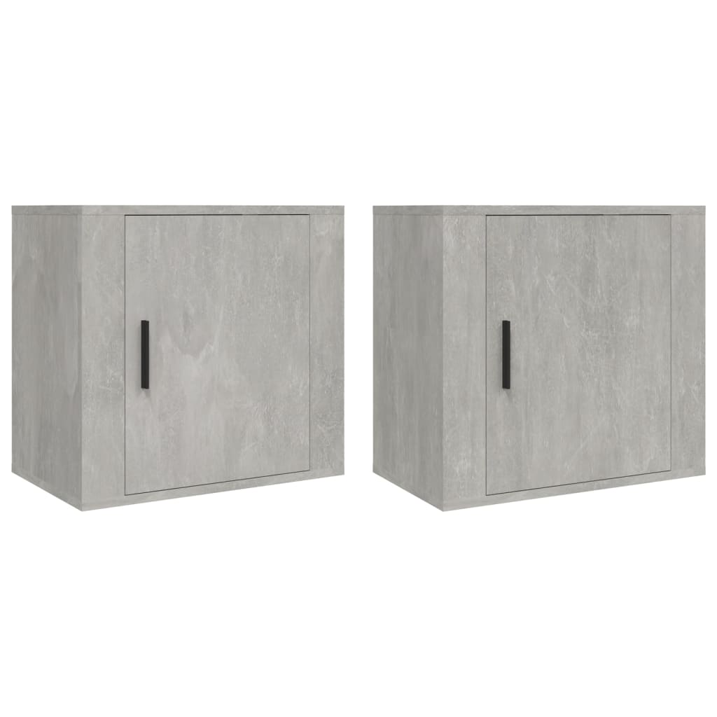 Wall-mounted Bedside Cabinets 2 pcs Concrete Grey 50x30x47 cm