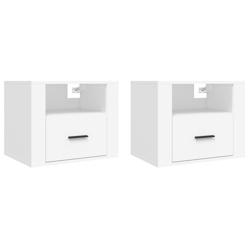 Wall-mounted Bedside Cabinets 2 pcs White 50x36x40 cm