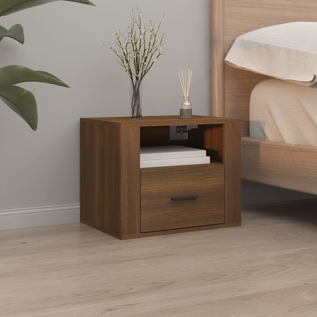 Wall-mounted Bedside Cabinets 2 pcs Brown Oak 50x36x40 cm