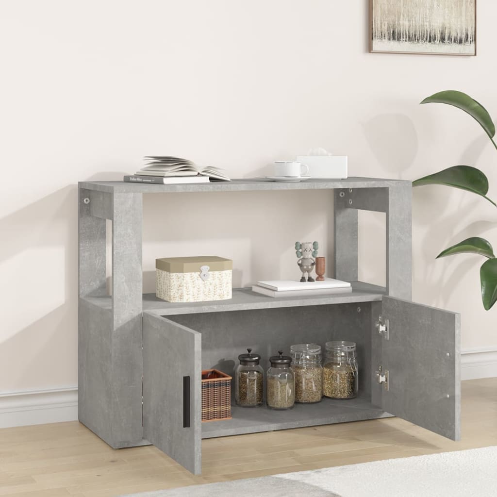 Sideboard Concrete Grey 80x30x60 cm Engineered Wood