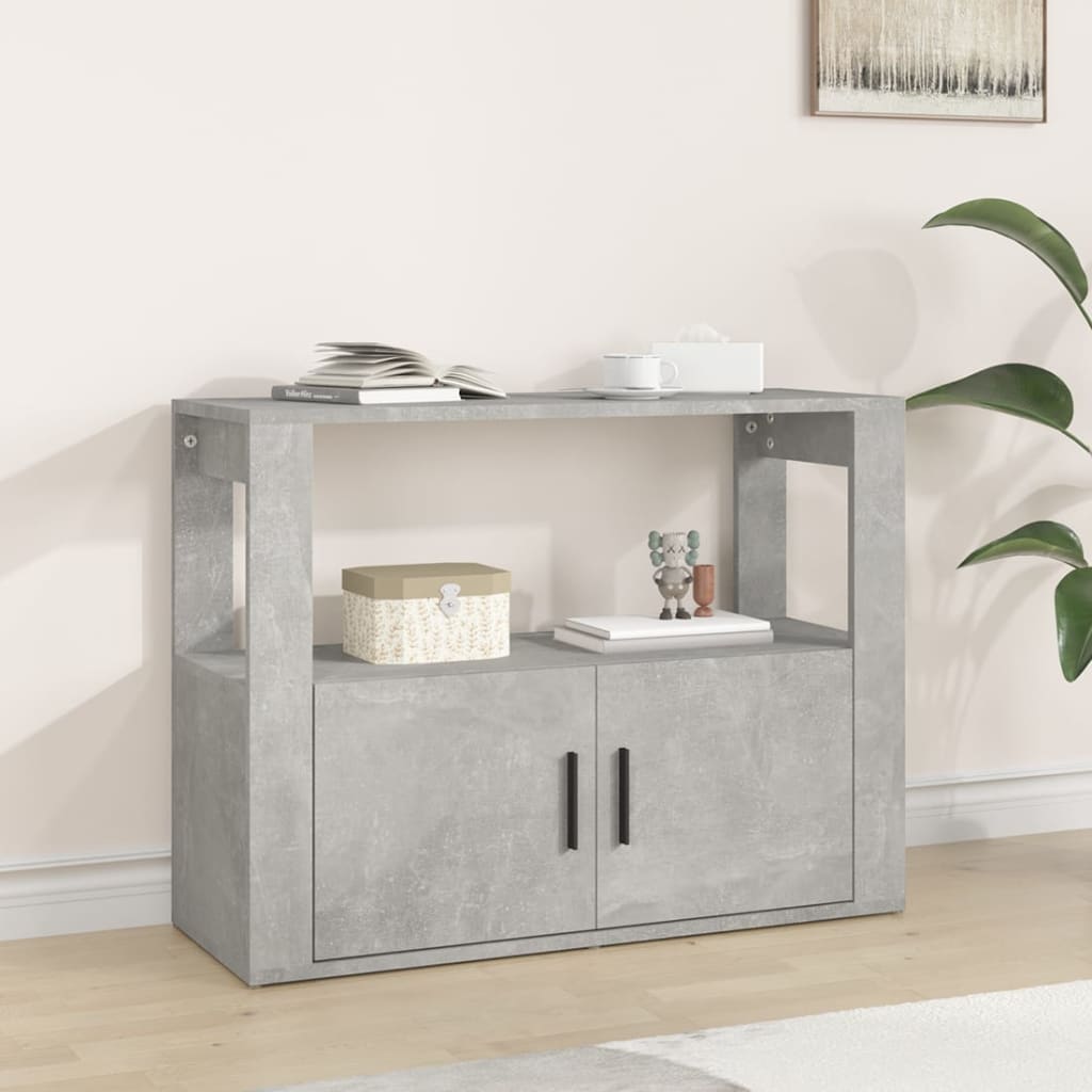 Sideboard Concrete Grey 80x30x60 cm Engineered Wood