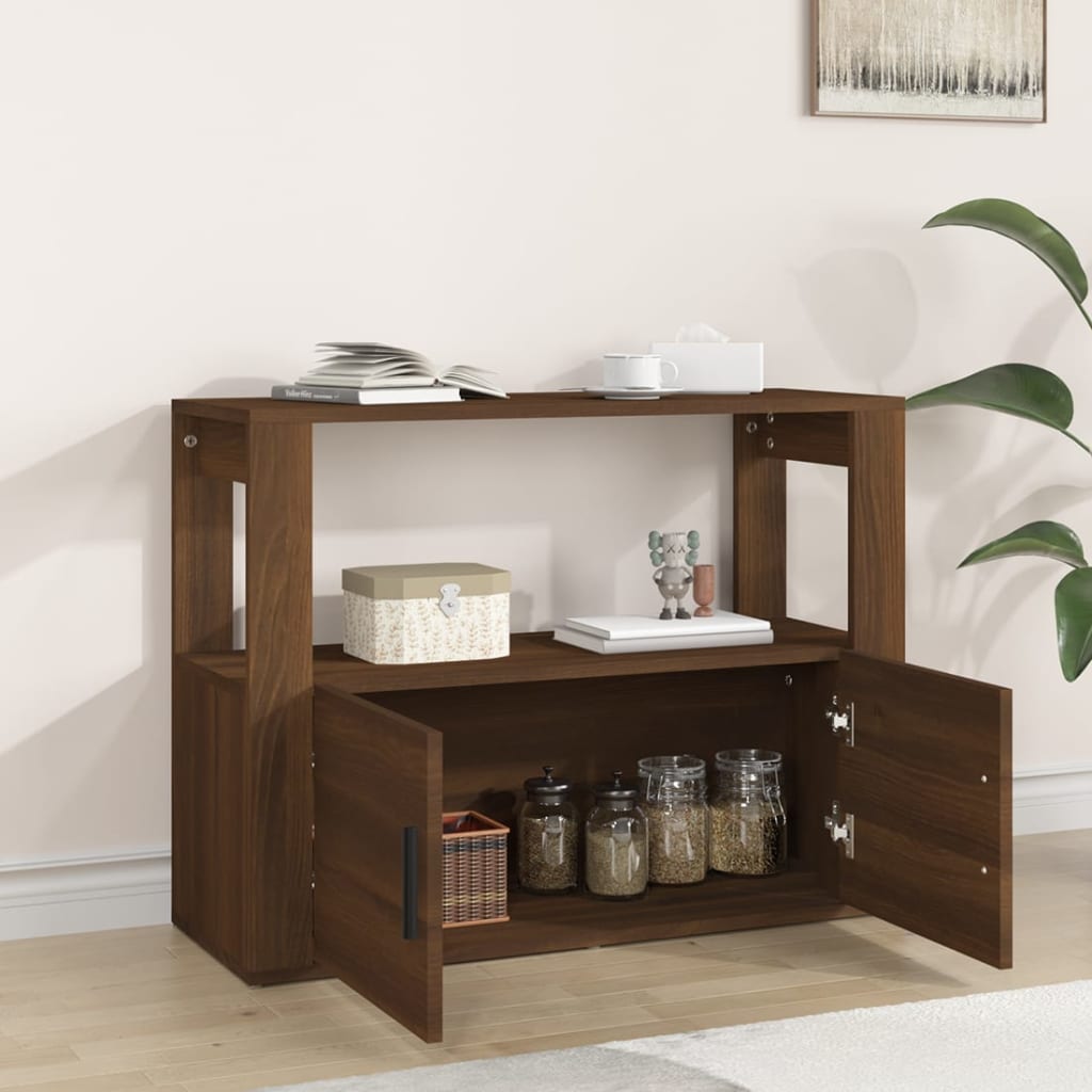 Sideboard Brown Oak 80x30x60 cm Engineered Wood