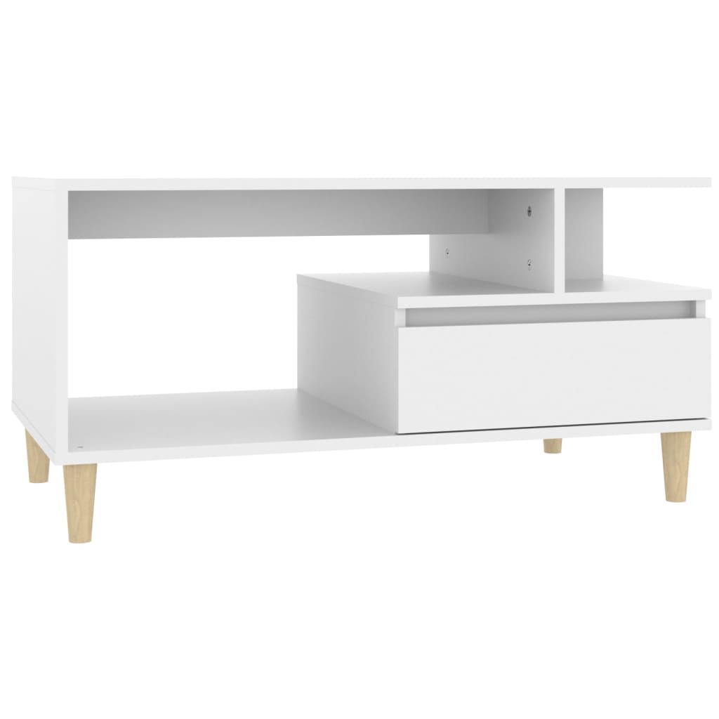 Coffee Table White 90x49x45 cm Engineered Wood