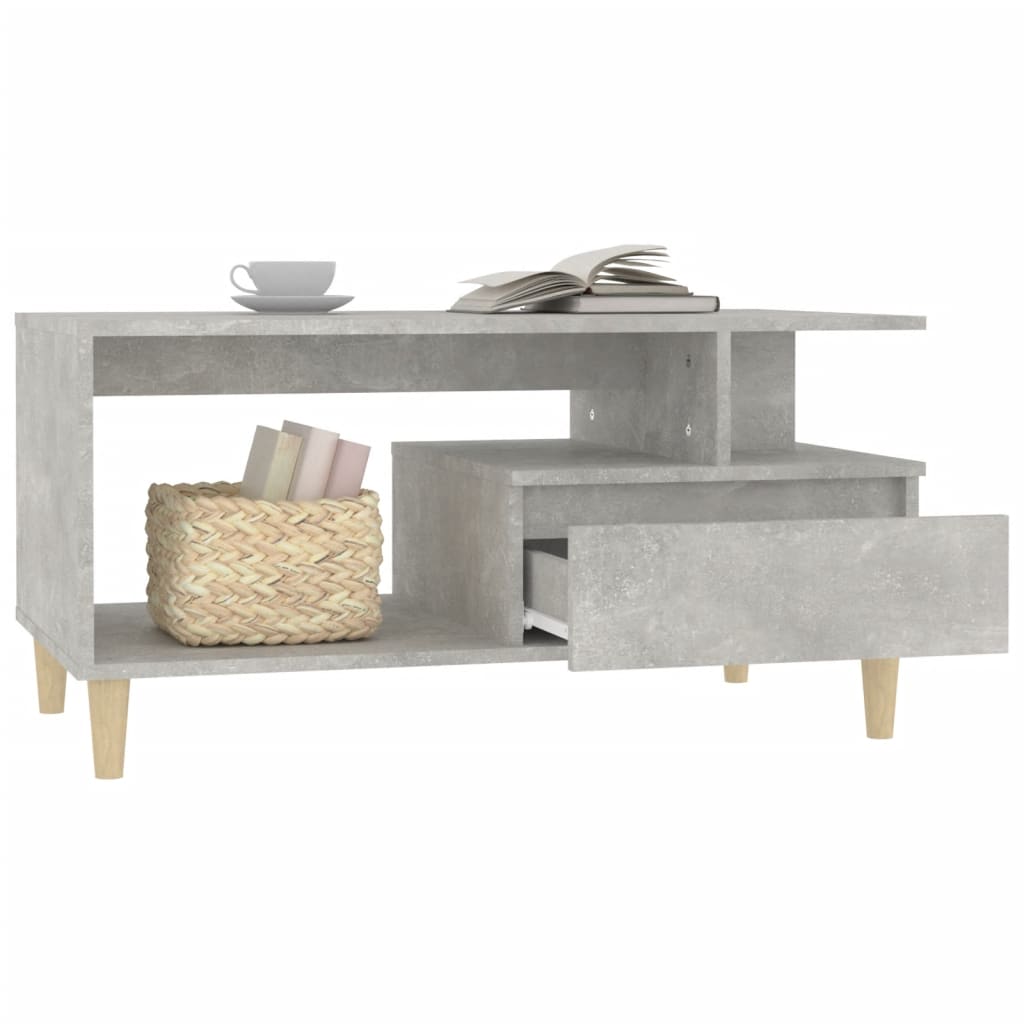 Coffee Table Concrete Grey 90x49x45 cm Engineered Wood