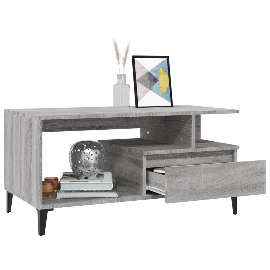 Coffee Table  Grey Sonoma 90x49x45 cm Engineered Wood