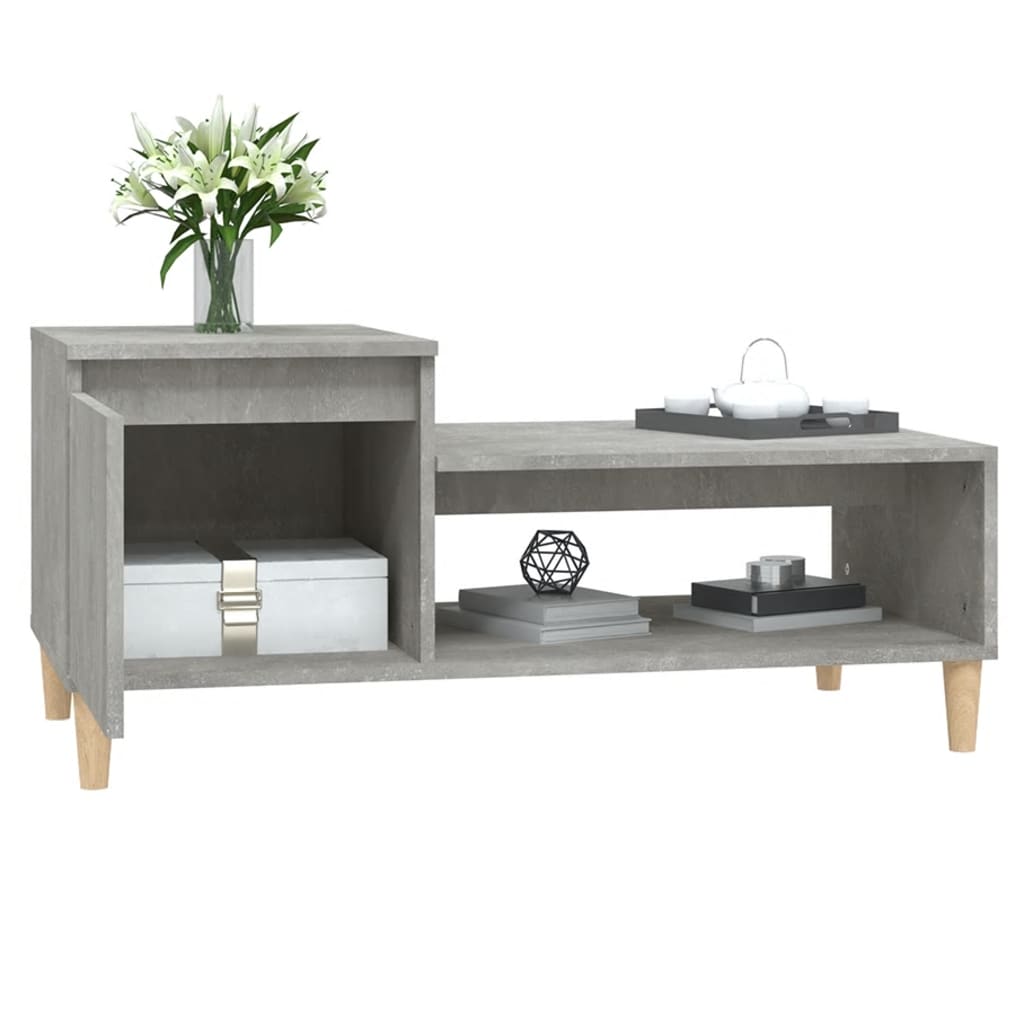 Coffee Table Concrete Grey 100x50x45 cm Engineered Wood