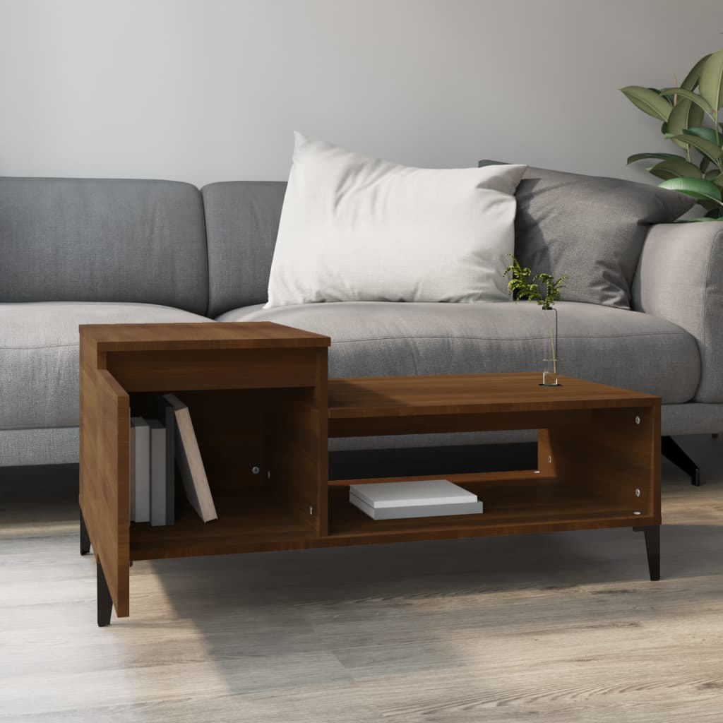 Coffee Table Brown Oak 100x50x45 cm Engineered Wood