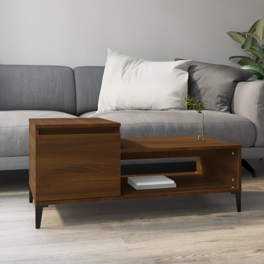 Coffee Table Brown Oak 100x50x45 cm Engineered Wood