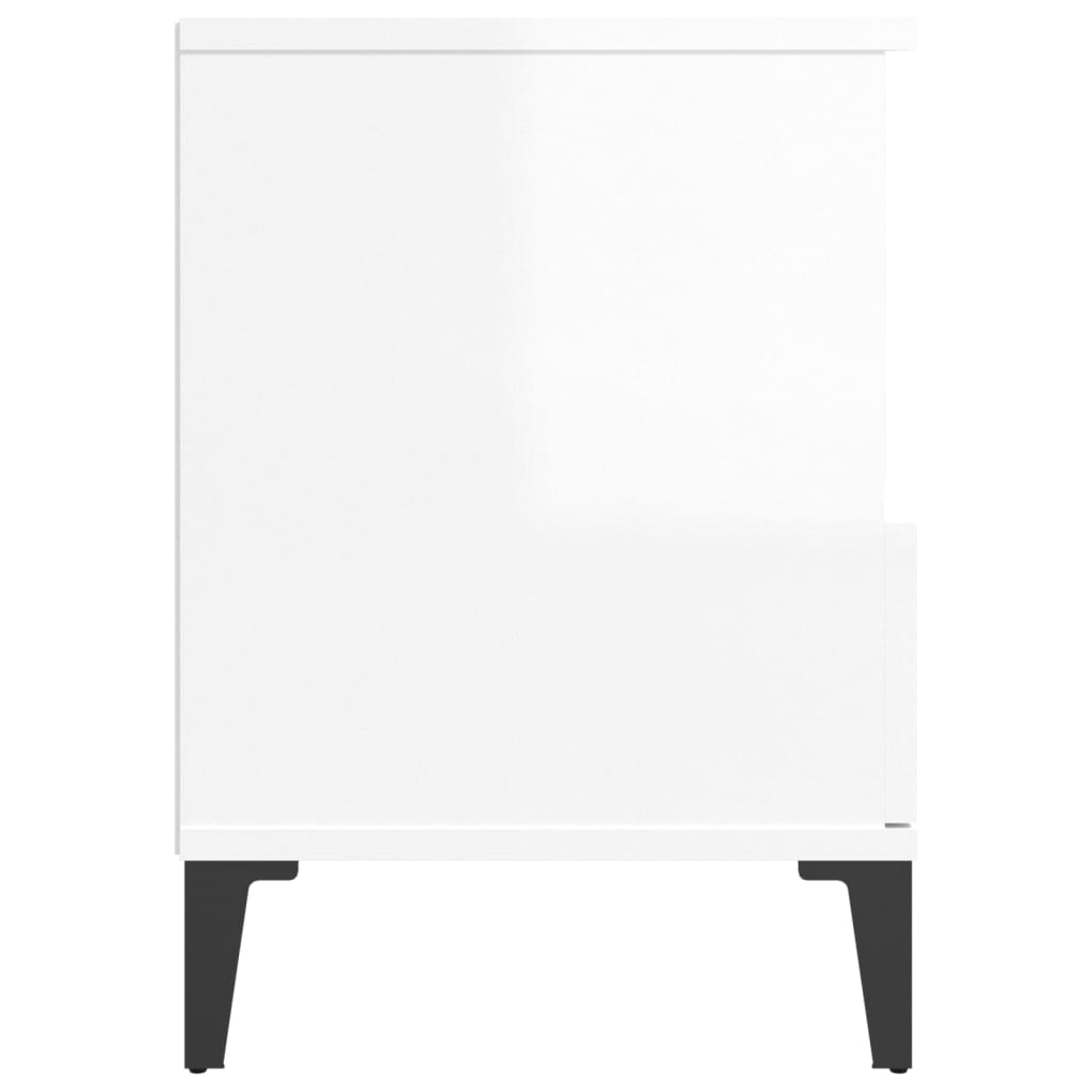 Bedside Cabinets 2 pcs High Gloss White 40x35x50 cm