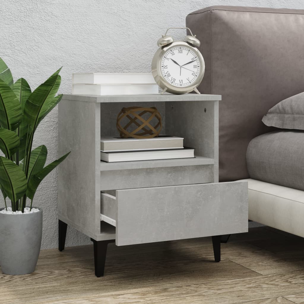 Bedside Cabinets 2 pcs Concrete Grey 40x35x50 cm