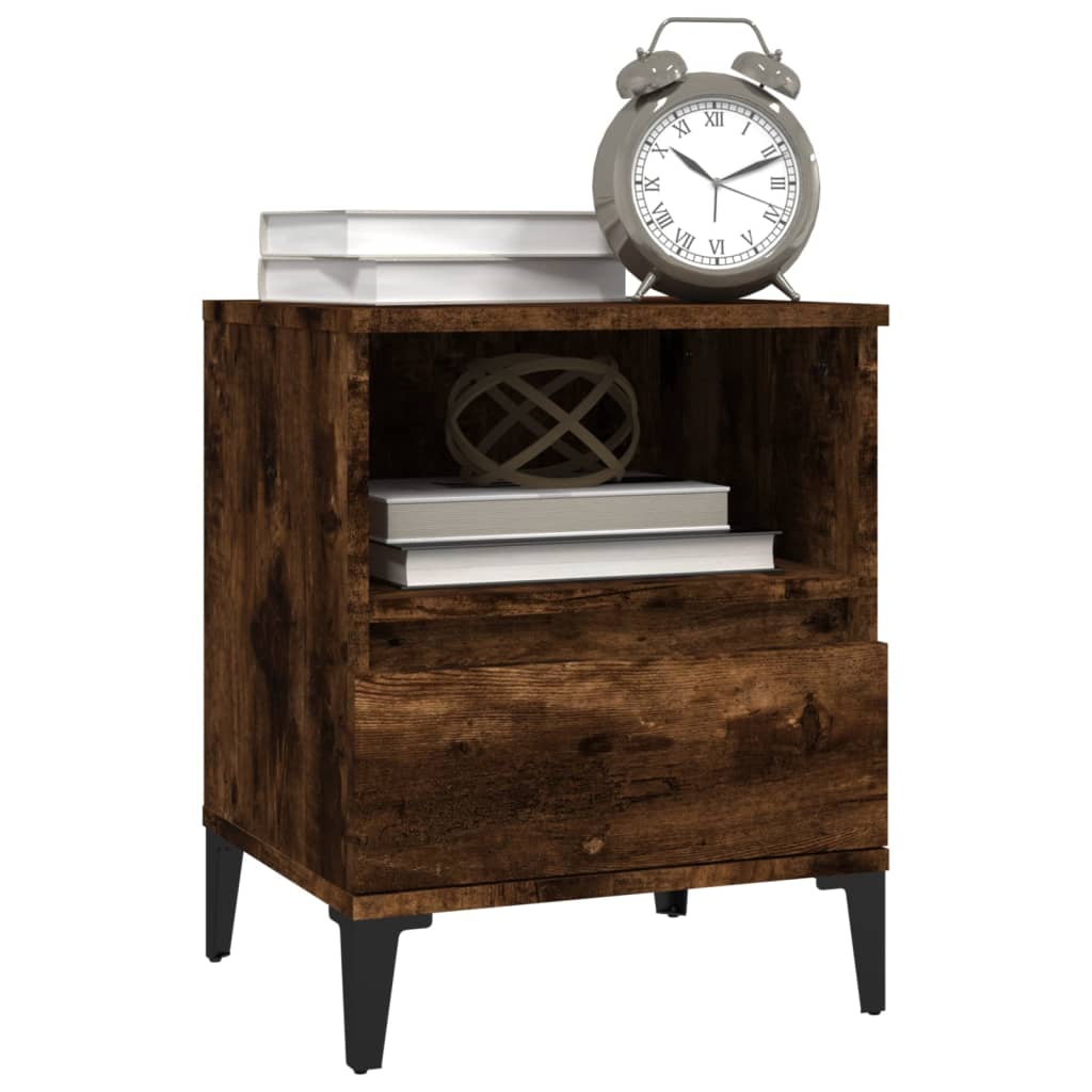 Bedside Cabinet Smoked Oak 40x35x50 cm