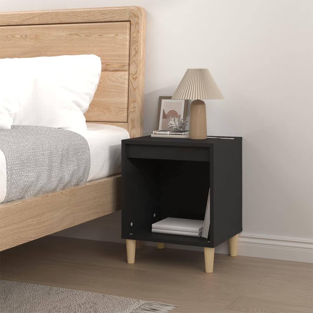 Bedside Cabinet Black 40x35x50 cm Engineered Wood