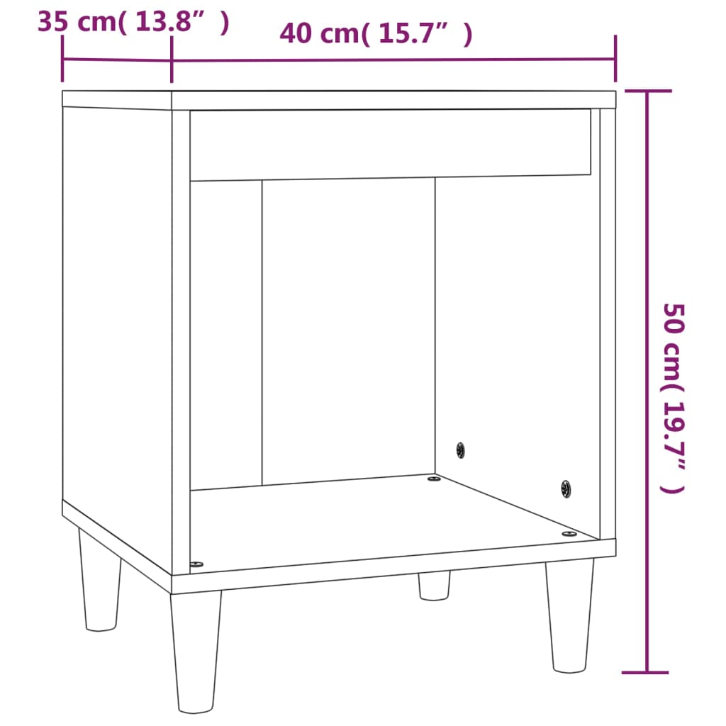 Bedside Cabinets 2 pcs Black 40x35x50 cm