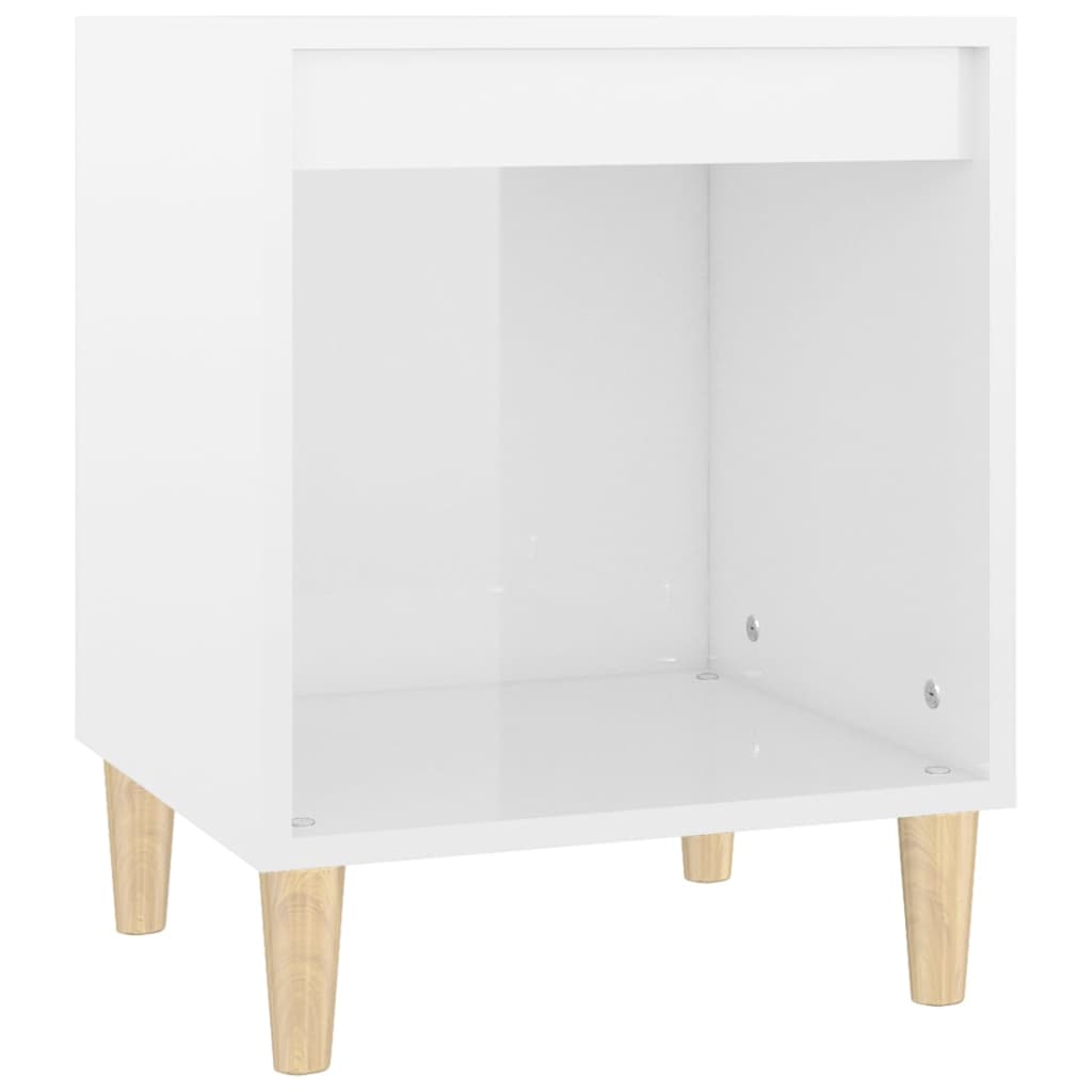 Bedside Cabinet High Gloss White 40x35x50 cm Engineered Wood