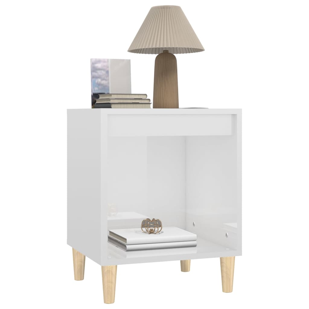 Bedside Cabinets 2 pcs High Gloss White 40x35x50 cm