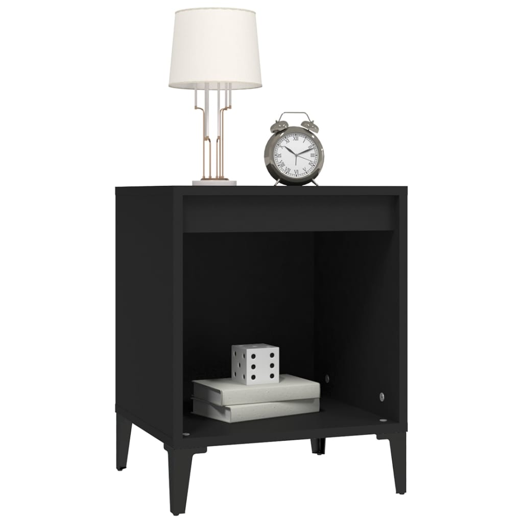 Bedside Cabinet Black 40x35x50 cm