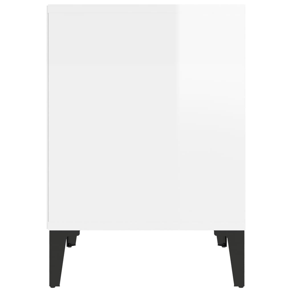 Bedside Cabinet High Gloss White 40x35x50 cm