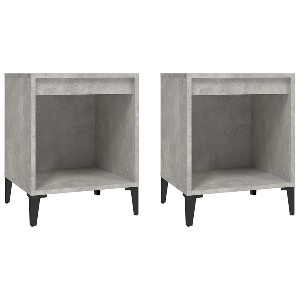 Bedside Cabinets 2 pcs Concrete Grey 40x35x50 cm