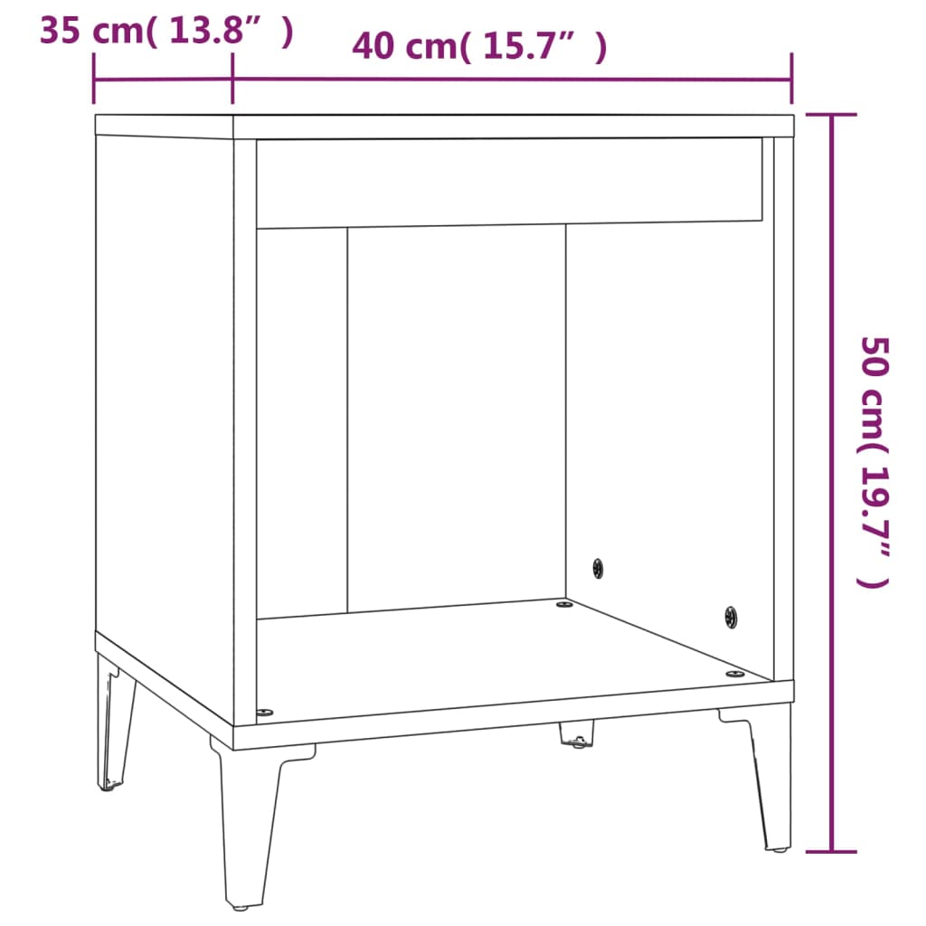 Bedside Cabinet Grey Sonoma 40x35x50 cm