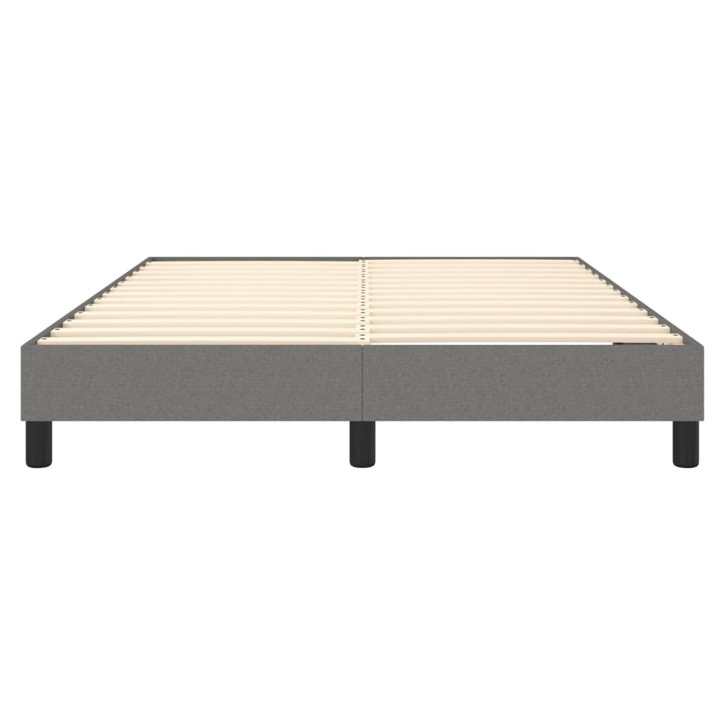 Box Spring Bed Frame Dark Grey 137x190 cm Fabric