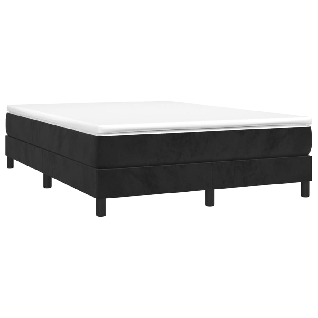 Box Spring Bed Frame Black 153x203 cm Queen Size Velvet