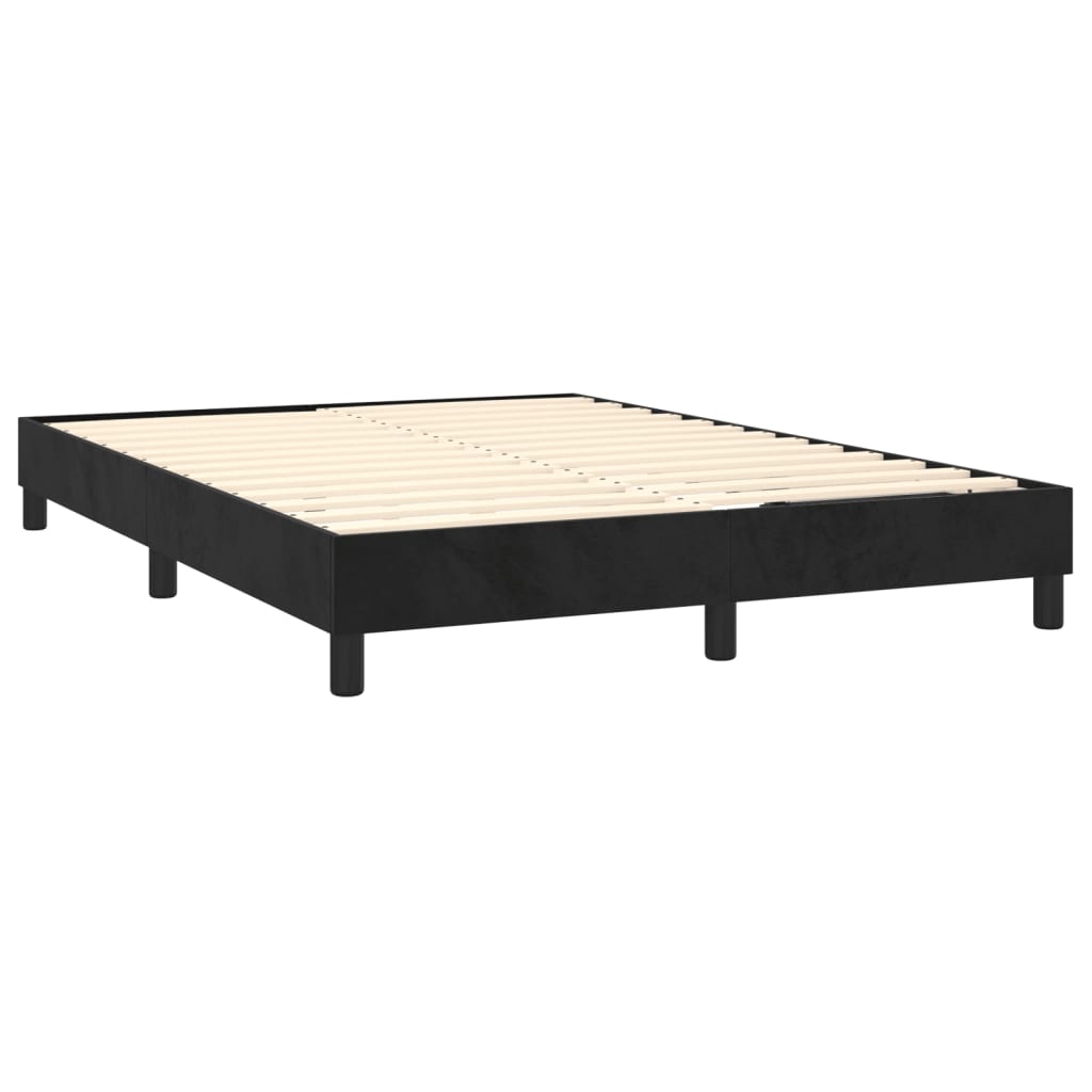 Box Spring Bed Frame Black 153x203 cm Queen Size Velvet