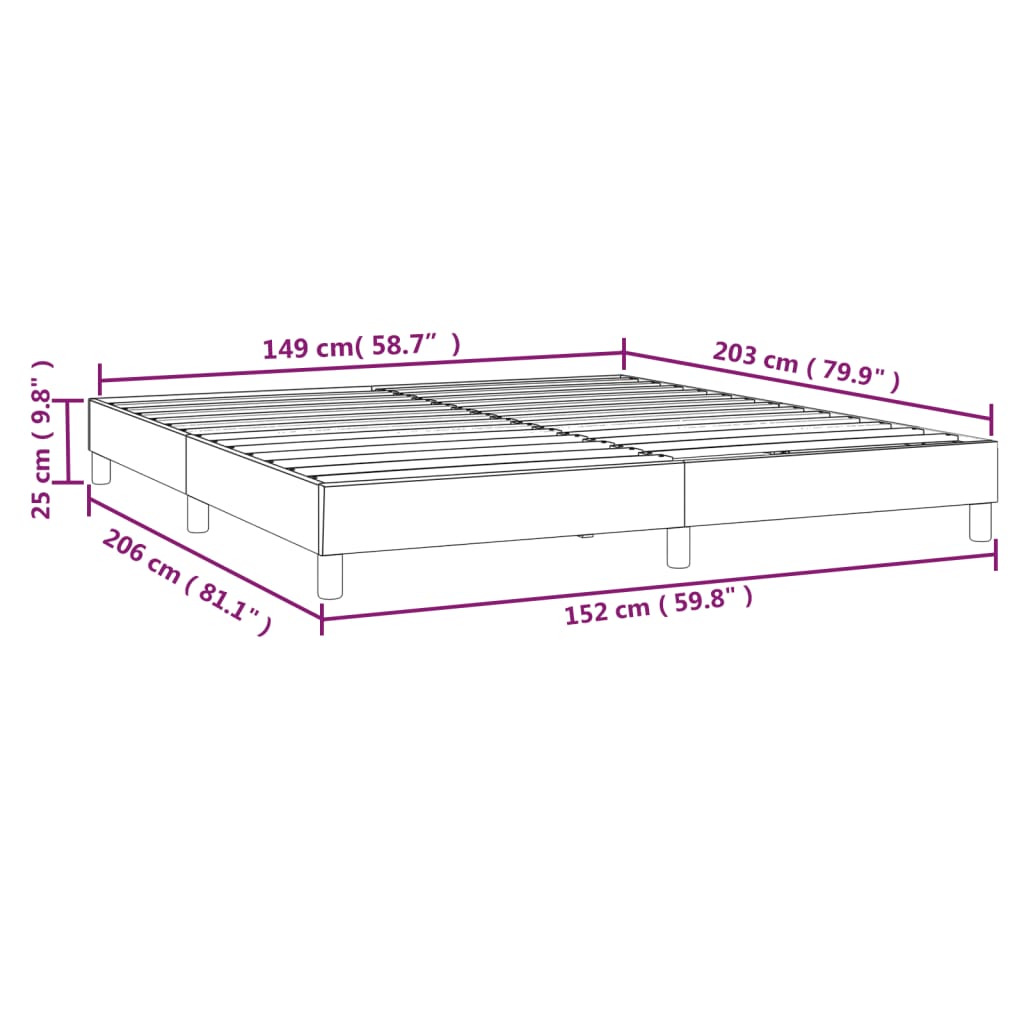 Box Spring Bed Frame Black 153x203 cm Queen Size Velvet