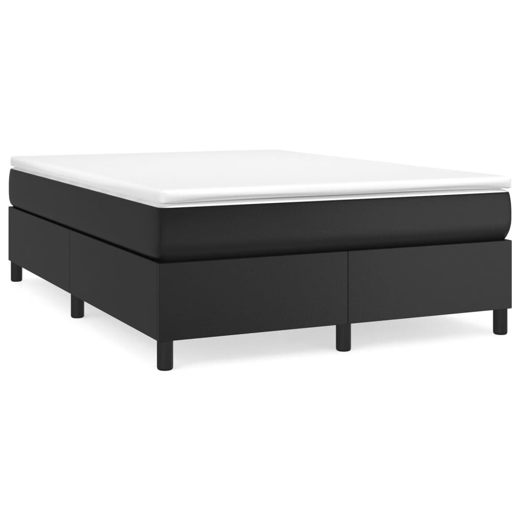 Box Spring Bed Frame Black 153x203 cm Queen Size Faux Leather