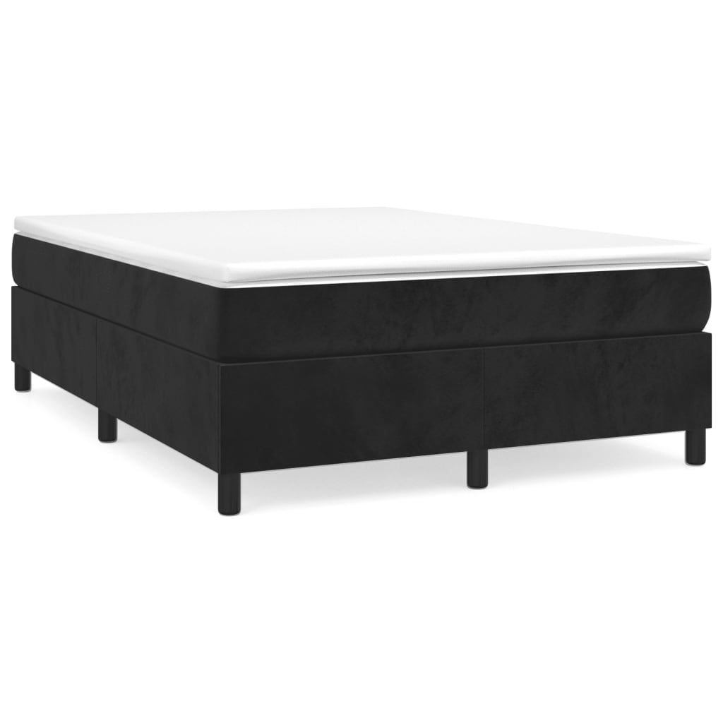 Box Spring Bed Frame Black 153x203 cm Queen Size Velvet