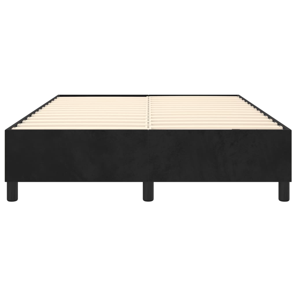 Box Spring Bed Frame Black 153x203 cm Queen Size Velvet