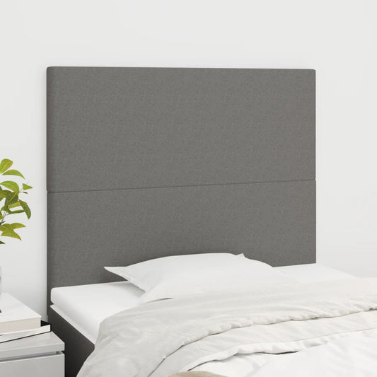 Headboards 2 pcs Dark Grey 100x5x78/88 cm Fabric