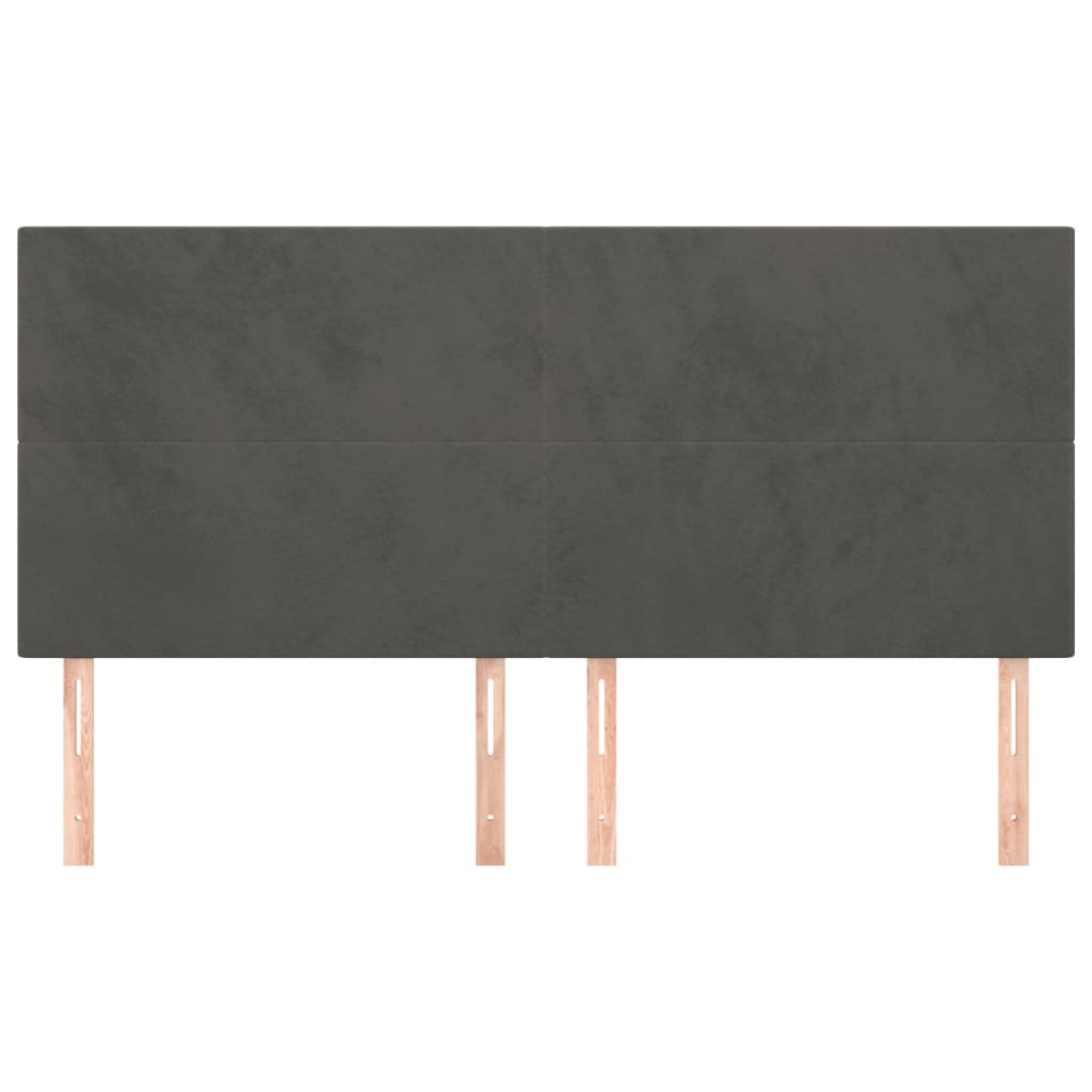 Headboards 4 pcs Dark Grey 100x5x78/88 cm Velvet